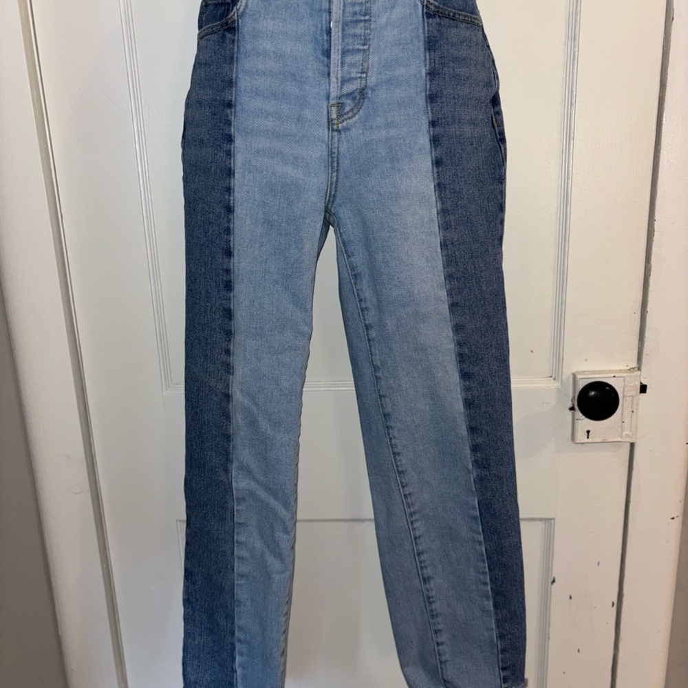 👖 PacSun Two‑Tone High Rise Straight Jeans — Size 24